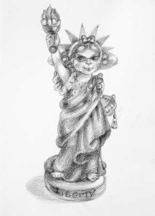 Liberty, 
Pencil and graphite on paper
33 x 23.5 cm
